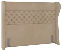 Cabeceira Cama Box Casal Queen 160cm Trinidad Z37 Veludo Bege - Mpozen