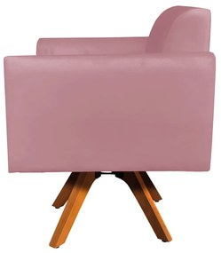 POLTRONA GIRATORIA MARISA SUEDE BASE MAD - Rose