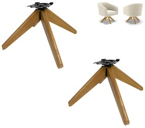 Base de Madeira Giratória para Poltrona Kit 2 30cm - D'Rossi