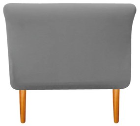Recamier Estofado Ari 90 cm Solteiro Corano Cinza - ADJ Decor