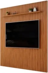 Painel TV 75 Pol 250cm Suspenso Ripado Noah D04 Freijó - Mpozenato