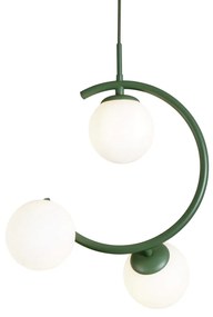 Pendente Astral 42,5X30X23Cm 3Xg9 Globo Ø12Cm - Usina 16941/3 (BT - Branco Texturizado, FOSCO)