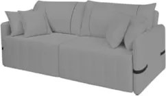 Sofá Cama Retrátil 180cm Essence D05 Linho Grafite/Preto - Mpozenato