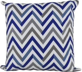 Capa almofada LYON Veludo estampado Chevron Azul 50x50cm
