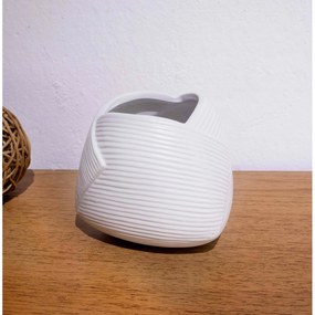 Vaso Decorativo Dobradura Branco Em Cerâmica 16,5x17,5 Cm - D'Rossi