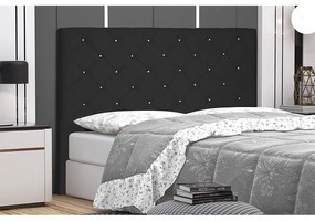 Cabeceira Cama Box Casal King 195cm Tânia Suede Preto - Sheep Estofados - Preto