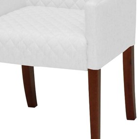 Poltrona Decorativa Liverpool Base Madeira PU Sintético Branco G15 - Gran Belo