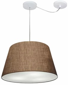 Lustre Pendente Cone Com Desvio Md-4279 Cúpula  21/30x40cm Café - Bivolt