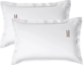 Jogo 2 Fronhas Trussardi Cetim 300 fios Galieno 50x90cm - Branco  Branco