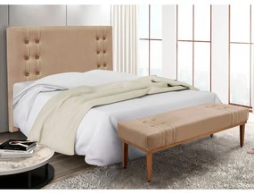 Kit Recamier e Cabeceira Santorini SPZ 195cm Suede - ADJ Decor