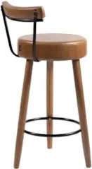 Banqueta Alta Estofada Pés Palito Kit 4 Tília Sintético Amarula S08 -