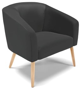 Namoradeira e 2 Poltronas Pé Palito Natural Stella Sintético D03 - D'Rossi - Preto