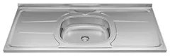 Balcão Gabinete com Pia Inox 120cm 2 Portas 3 Gavetas Andréia Preto To