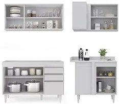 Armário de Cozinha Modulado de Canto Esquerdo 4 Peças CP46 Balcão sem