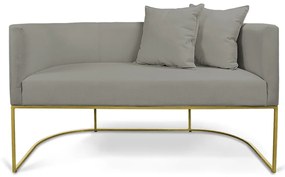 Namoradeira Paola 02 Lugares Linho Base Metálica Dourado D03 - D'Rossi  - A26 Grafite