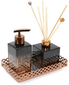 Bandeja Lavabo Decorativa Espelhada Retangular Plataforma Decora&ccedil;&atilde;o Cobre