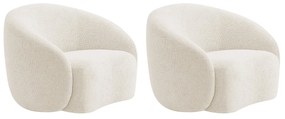 Kit 02 Poltronas Orgânica Luxo Recepção Amore Bouclé