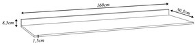 Tampo para Balcão de Cozinha com Rodapé Torfi 160cm MDP/BP Freijó G96 - Gran Belo
