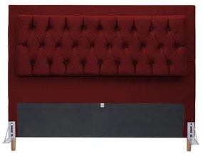 Cabeceira Cama Box Casal 140cm Paris Capitonê Suede Bordô - Sheep Estofados - Vermelho escuro