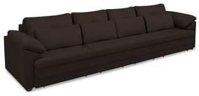 Sofá Retrátil Manual Sala de Estar Nolan Bipartido 339cm Conforto Premium em Couro Marrom G58 - Gran Belo