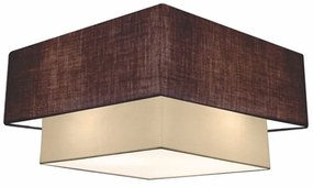 Plafon Duplo Quadrado Md-3022 Cúpula em Tecido 25/50x35cm Café / Bege - Bivolt