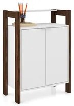 Armário Baixo Multiuso AZ1008 Branco/Nogal - Tecno Mobili
