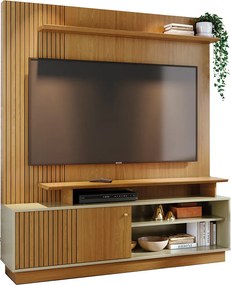 Estante de TV 65 Pol 160cm Sala de Estar Quirel Cumaru/Opala M20 - D'Rossi