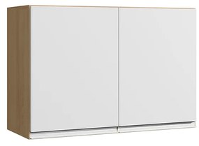 Armário Cozinha Aéreo 81cm com 2 Portas Leticia A01 - D'Rossi - Amendoa e Branco