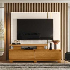 Home Theater Braun 2 Gavetas até 75 Cinamomo/OffWhite G97 - Gran Belo