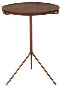 Mesa de Apoio Lopes Alta Tampo Natural Estrutura Cobre 53cm - 60139 Sun House