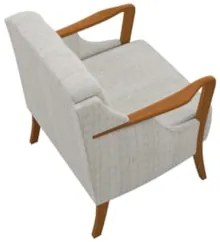 Poltrona Decorativa para Sala de Estar Capitonê Lapa Z32 Linho Cru - M