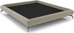 Cama Queen Base Box 158x198cm Pés de Ferro Cold Z37 Veludo Bege - Mpoz