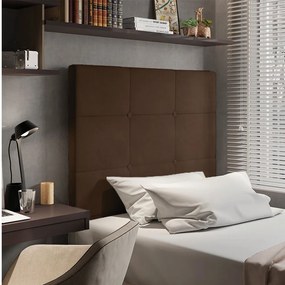 Cabeceira Solteiro Cama Box 90cm para Quarto Stambul Suede M11 - D'Rossi - Marrom