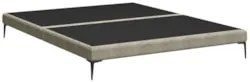 Cama Queen Base Box 158cm Pés Ferro Susano Linho Areia Z04 - Mpozenato