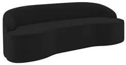 Sofá 4 Lugares para Sala de Estar Living 230cm Theo D06 Veludo Preto -