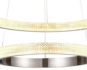 Pendente Oca Aros Duplo Ø60X4Cm / Ø40X4Cm Led 54W 3000K Bivolt | Bella... (NIckel)