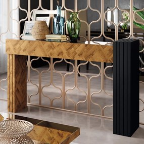 Aparador com Espelho Riad Decorativo Sala de Estar Chevron/Preto G26 - Gran Belo