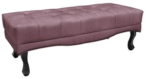 Recamier Decorativo 140cm Loewe Veludo Pés de Madeira Uva G63 - Gran Belo