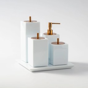 Conjunto Banheiro 4 Pçs Resina - Branco - Red Gold  Branco - Red Gold