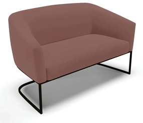 Sofá Namoradeira e Poltrona Base Industrial Preto Stella Veludo D03 - D'Rossi - Rose