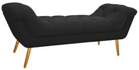 Calçadeira Estofada Veneza 160 cm Queen Size Suede Preto - ADJ Decor