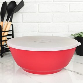 Bowl de Plástico com Tampa 5L - Vermelho