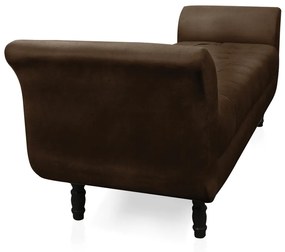 Recamier Olinda Suede 160 cm Pés Torneados Tabaco - D'Rossi - Marrom