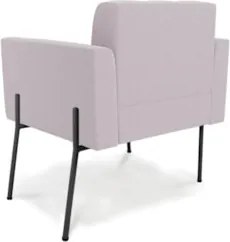 Poltrona Para Sala Pé Metal Preto Kit 2 Ana Bouclé Rosê - Ibiza