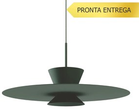 Pendente Tule Ø50X25Cm 1Xmr16 - Usina 25120/50 (OL-F - Verde Oliva Fosco, Igual a Cor 1)