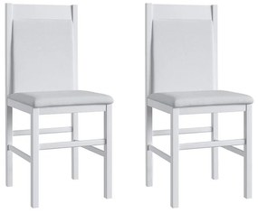 Conjunto 2 Cadeiras Madeira E Tecido Corino 600 - Branco