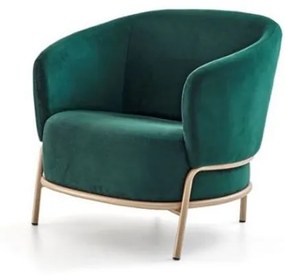 Poltrona Sancho Verde Petroleo Base Bronze Metalizada 80cm - 62479 Sun House