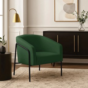 Poltrona Sala Industrial Alta Preto Stella Veludo D03 - D'Rossi - Verde