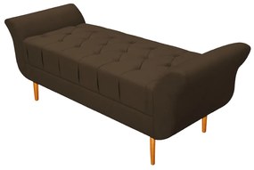 Recamier Estofado Ari 140 cm Casal Suede Marrom - ADJ Decor