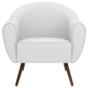 Poltrona Decorativa Sacha PU Sintético Branco G15 - Gran Belo